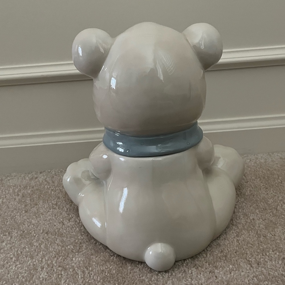 Precious Moments ceramic teddy bear 10” cookie jar from 1993. - Picture 8 of 9